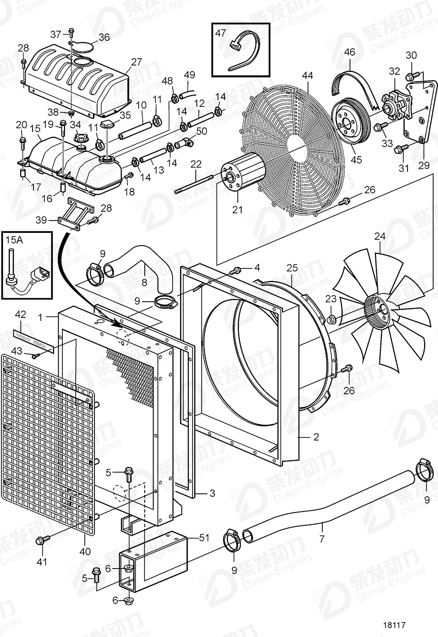 volvo penta Radiator hose 3830050 Drawing